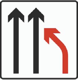 Vegskiltet kjørefelt slutter