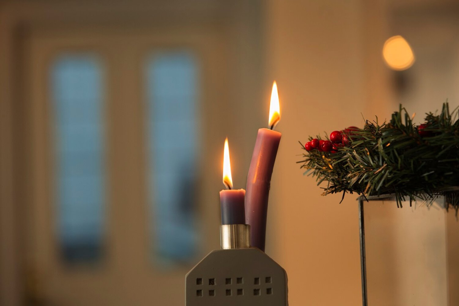 Levende lys. Julepynt.